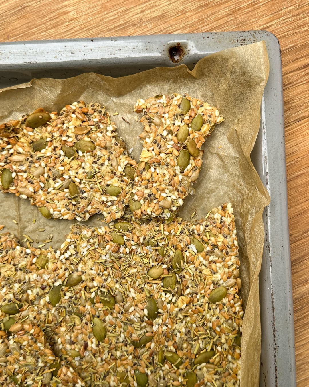 Crispy Seed Crackers with Rosemary & Olive Oil - Image 1