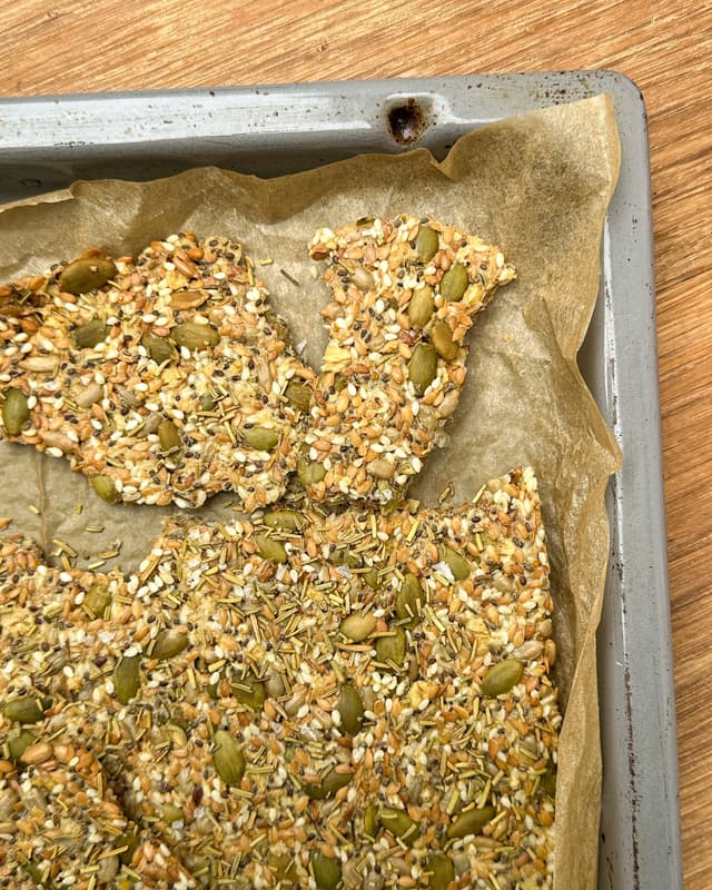 Crispy Seed Crackers with Rosemary & Olive Oil