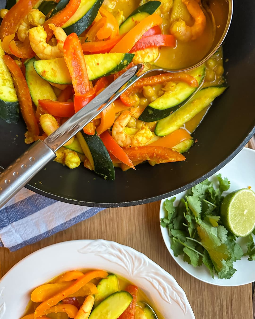 Coconut Prawn Curry with Zucchini, Peppers, & Chickpeas - Image 2