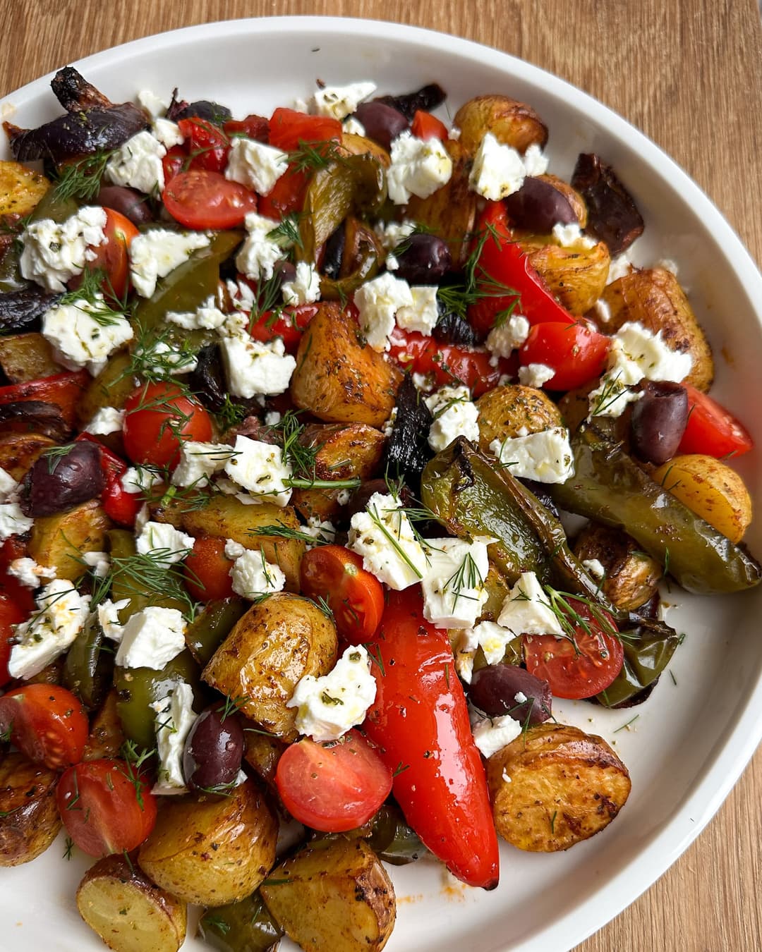 Greek Roasted Potatoes & Peppers