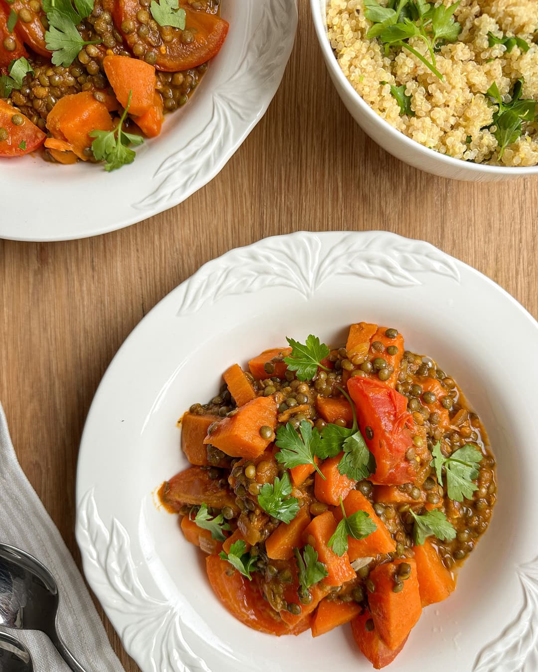 Puy Lentil & Fresh Tomato Masala with Sweet Potato - Image 1