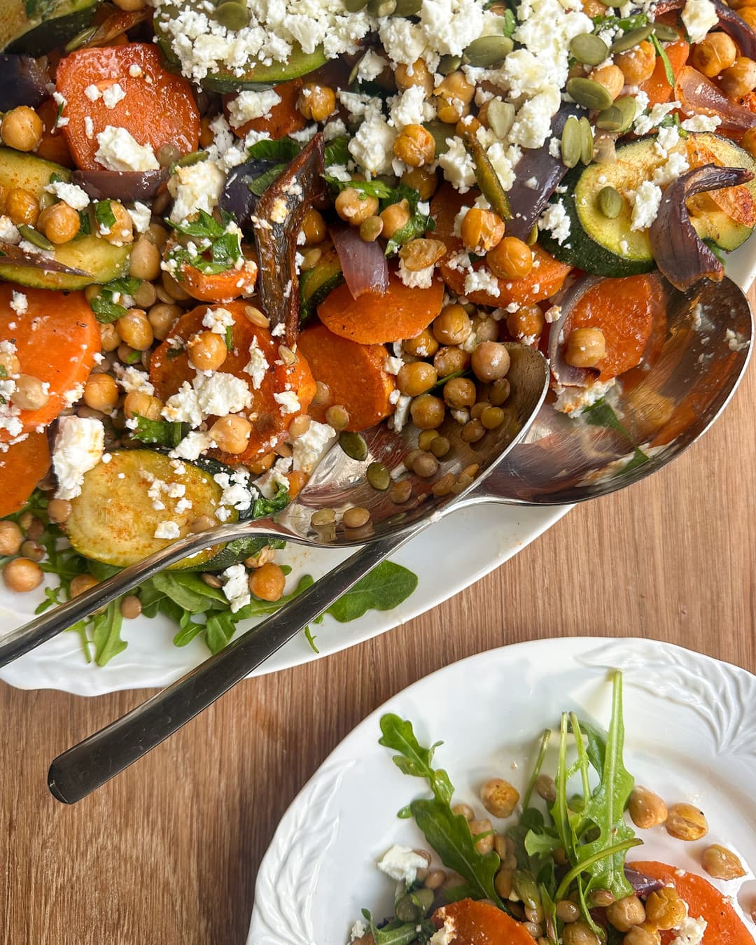Roasted Sweet Potato & Lentil Salad with Feta & Lemon-Herb Dressing - Image 2