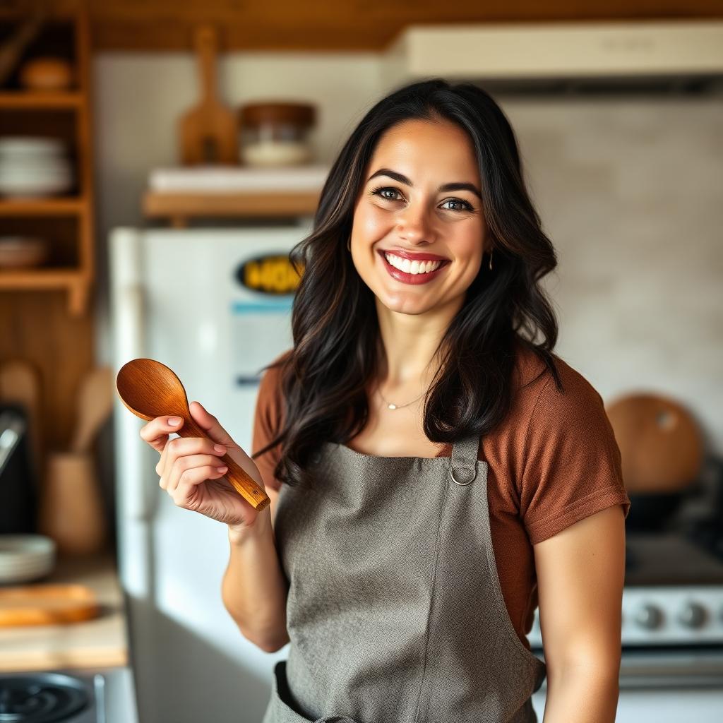 Alba in her kitchen